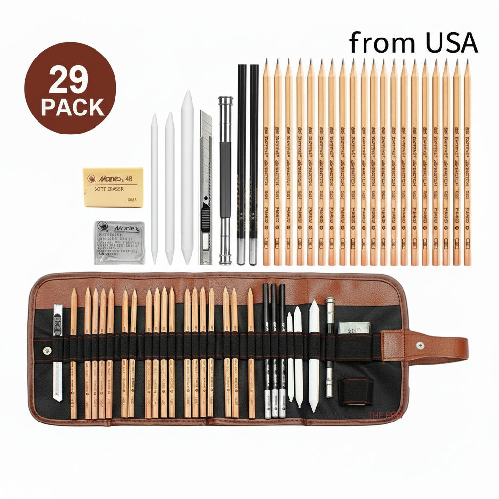 29PCS Professional Drawing Artist Kit Set Pencils And Sketch Charcoal Art Tools