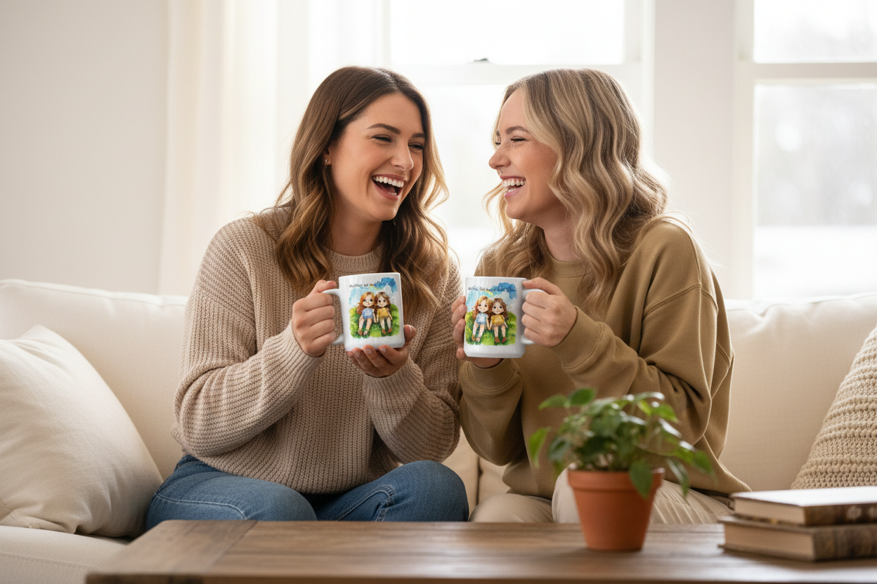 Best Friends Enjoying Coffee Together