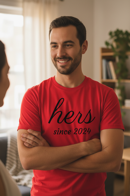 Husband in Hers Since Shirt - Close-Up