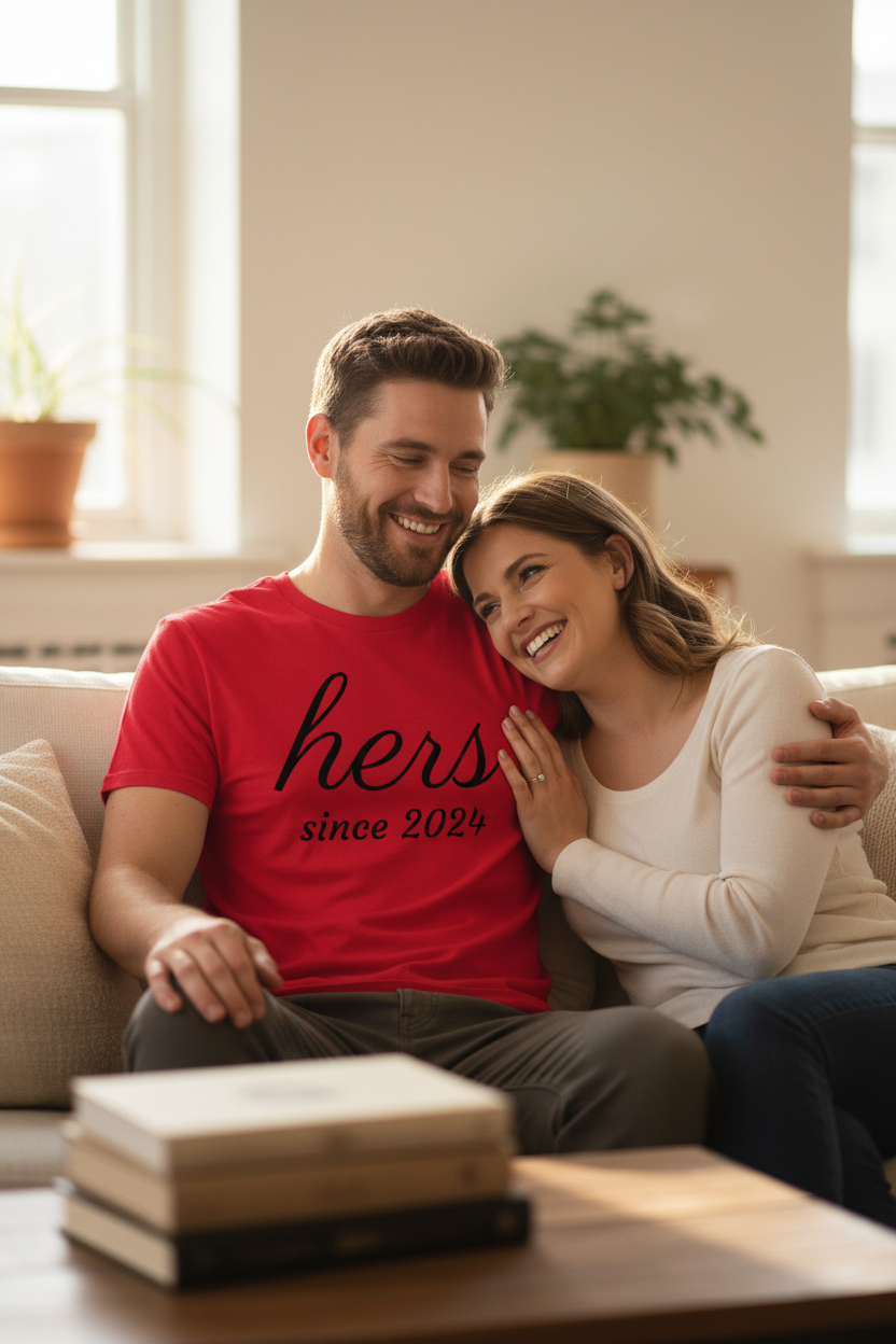 Husband in Hers Since Shirt - Different Angle