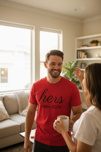 Husband in Hers Since Shirt - Home Setting