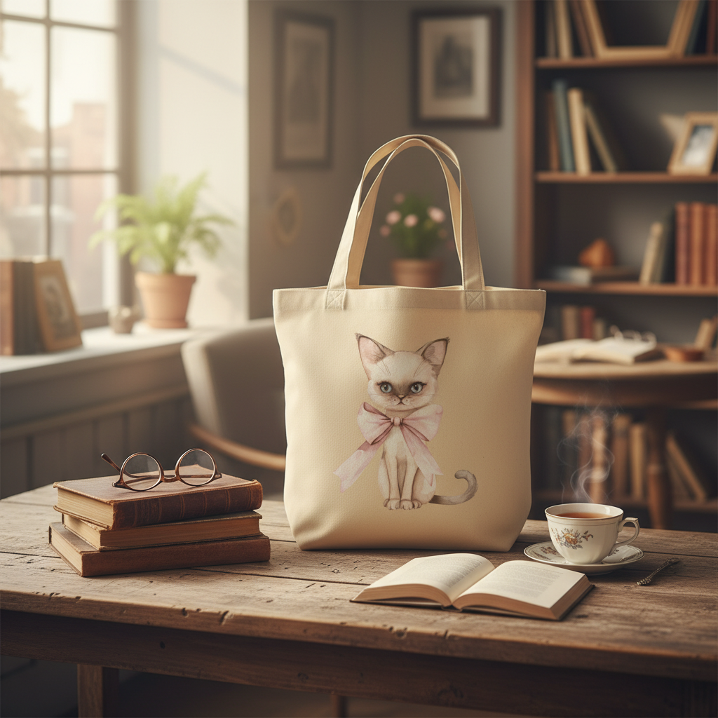 Siamese Cat Tote - Bookstore