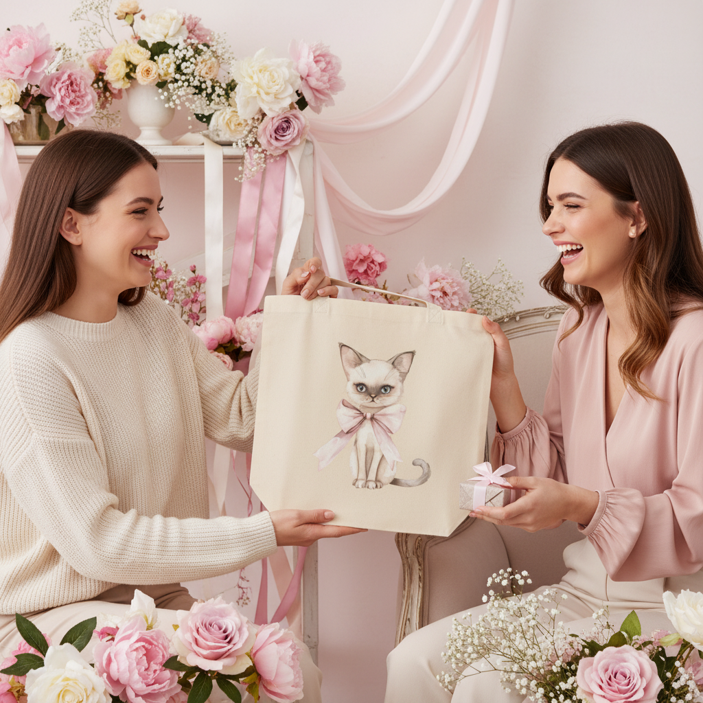 Siamese Cat Tote - Gift with Person