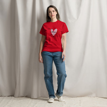 Model Wearing the red The Girl is Mine Tee