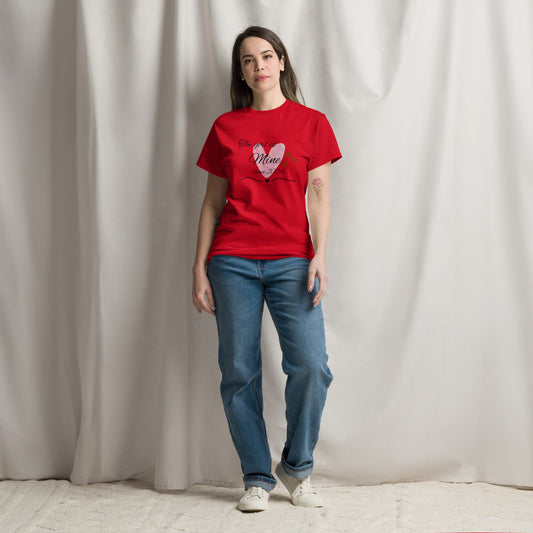 Model Wearing the red The Girl is Mine Tee